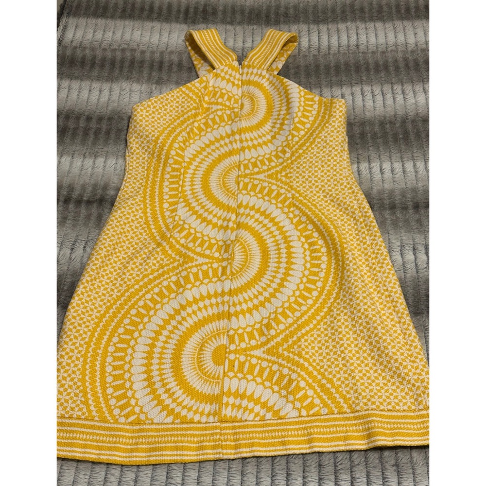 Taylor White and Yellow Sunburst Halter Dress Size 6